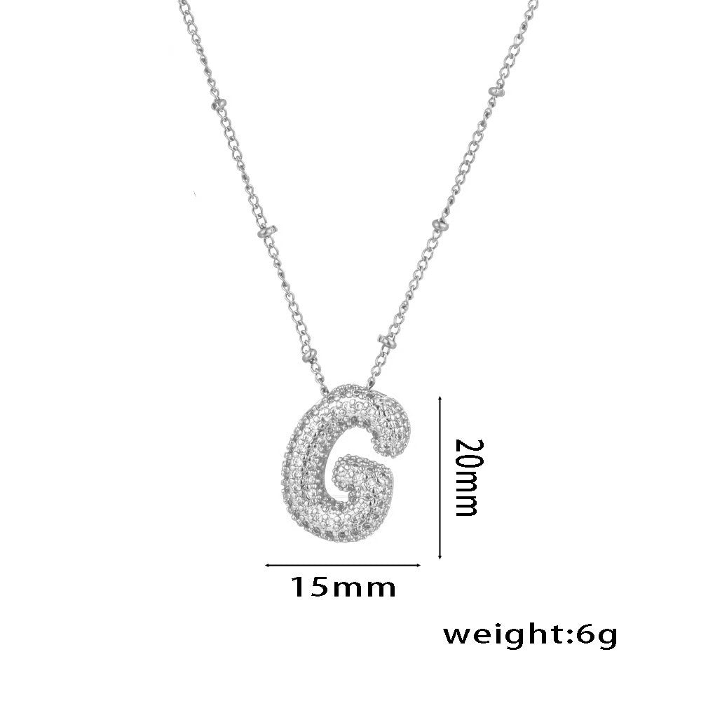 New Micro-Inlaid Zircon 26 Letter Pendant Necklace Copper Plated 18K Gold Fashionable And Classic