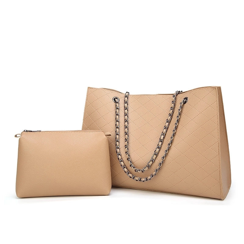 Women's Pu Leather Solid Color Streetwear Square Zipper Bag Sets