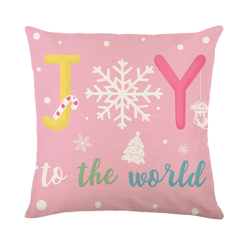 Cute Christmas Tree Snowflake Linen Pillow Cases Couch & Sofa Decor