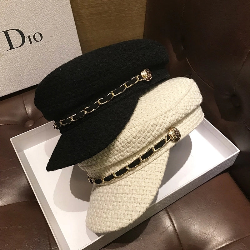 Women's Vintage Style Solid Color Curved Eaves Beret Hat