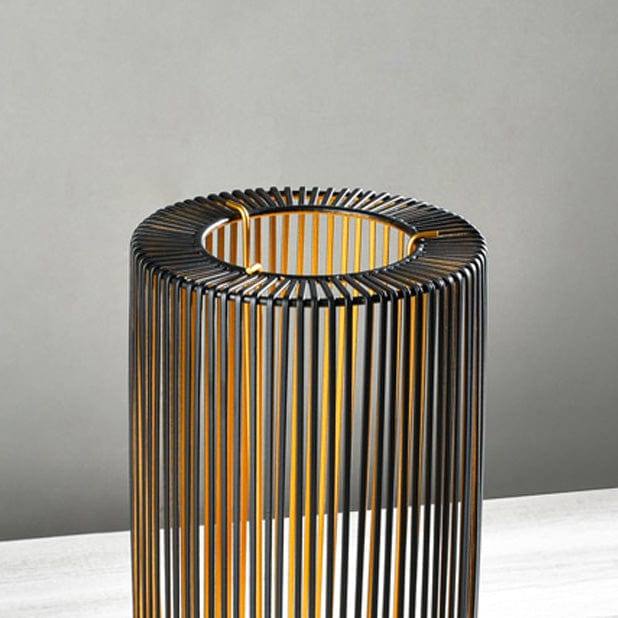 Lines Candle Holder Large - Black Gold