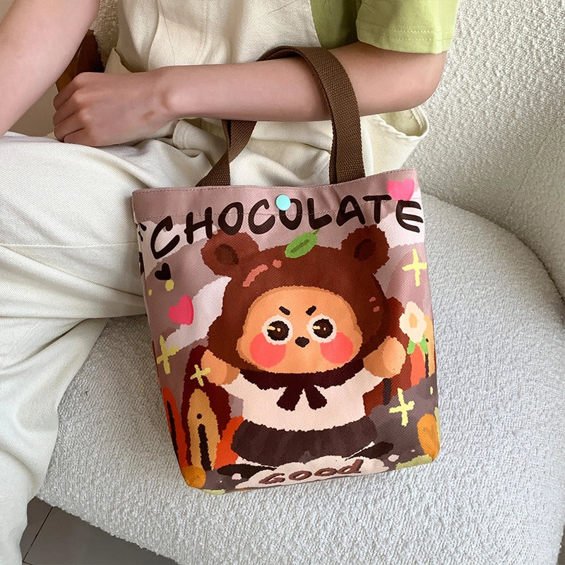 Women's Small Polyester Cartoon Cute Classic Style Square Buckle Handbag