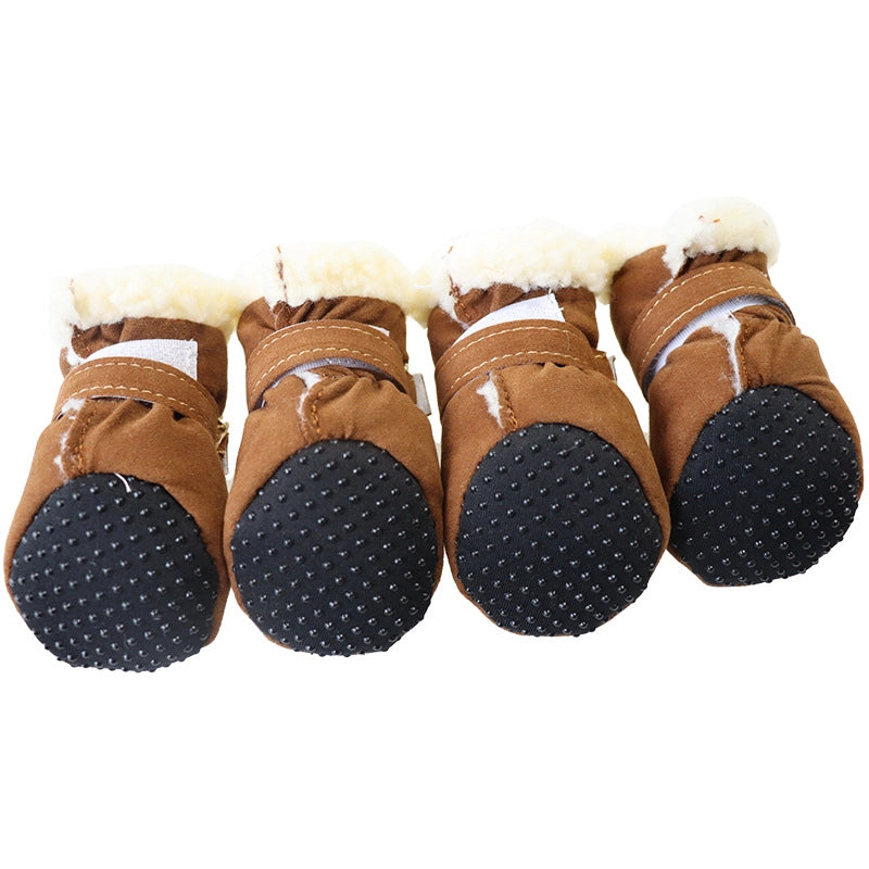 New Pet Shoes Plus Velvet Warm Soft Bottom Shoes Windproof Cold Snow Boots Multi-color Optional Large Favorably