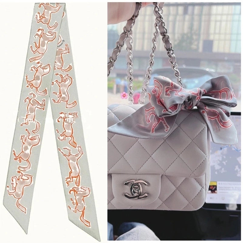 Women's Fashion Plant Satin Printing Silk Scarves