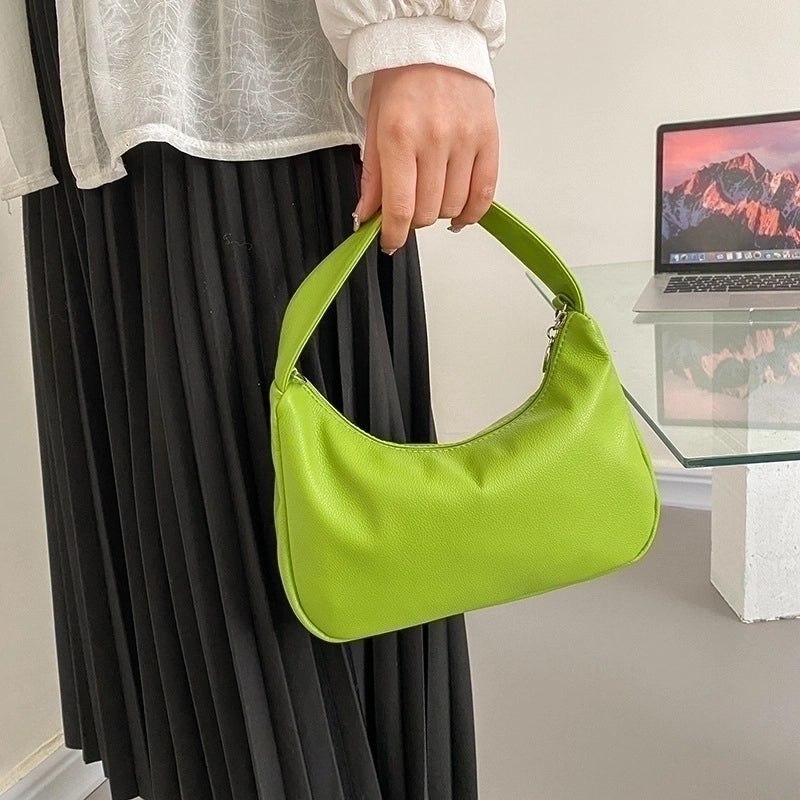 Women's Small Pu Leather Solid Color Vintage Style Square Zipper Square Bag