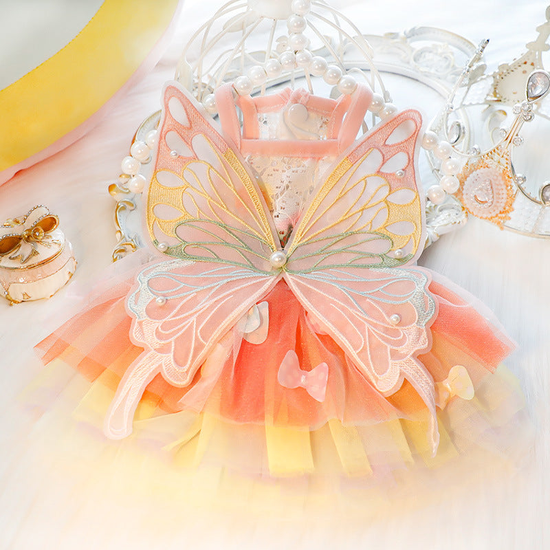 Butterfly Decor Sweet Dog Cat Lace Dress