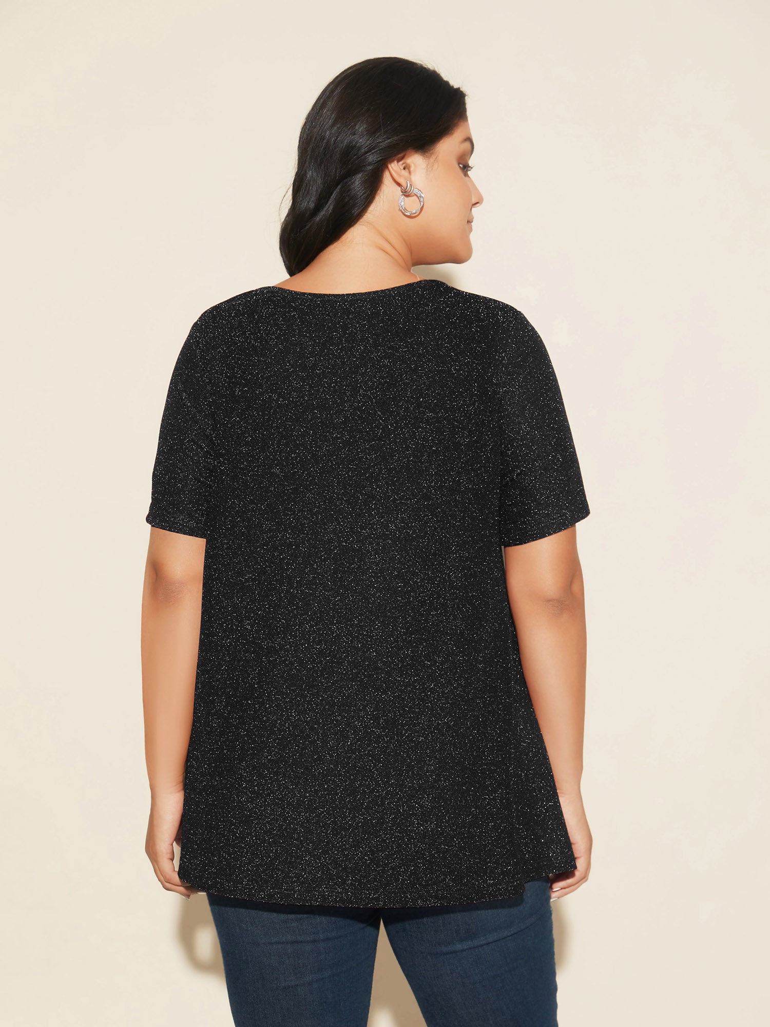 Shimmering Gold & Silver Thread A-Line Tee
