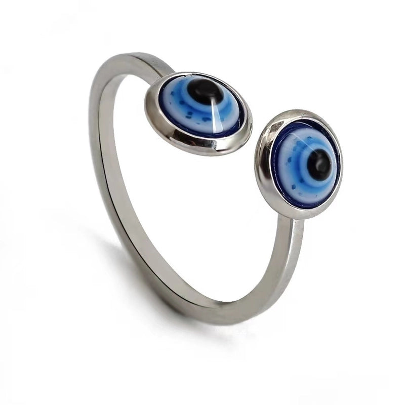 3 Pieces Classic Style Devil's Eye Stainless Steel Plating Gold Plated Open Rings