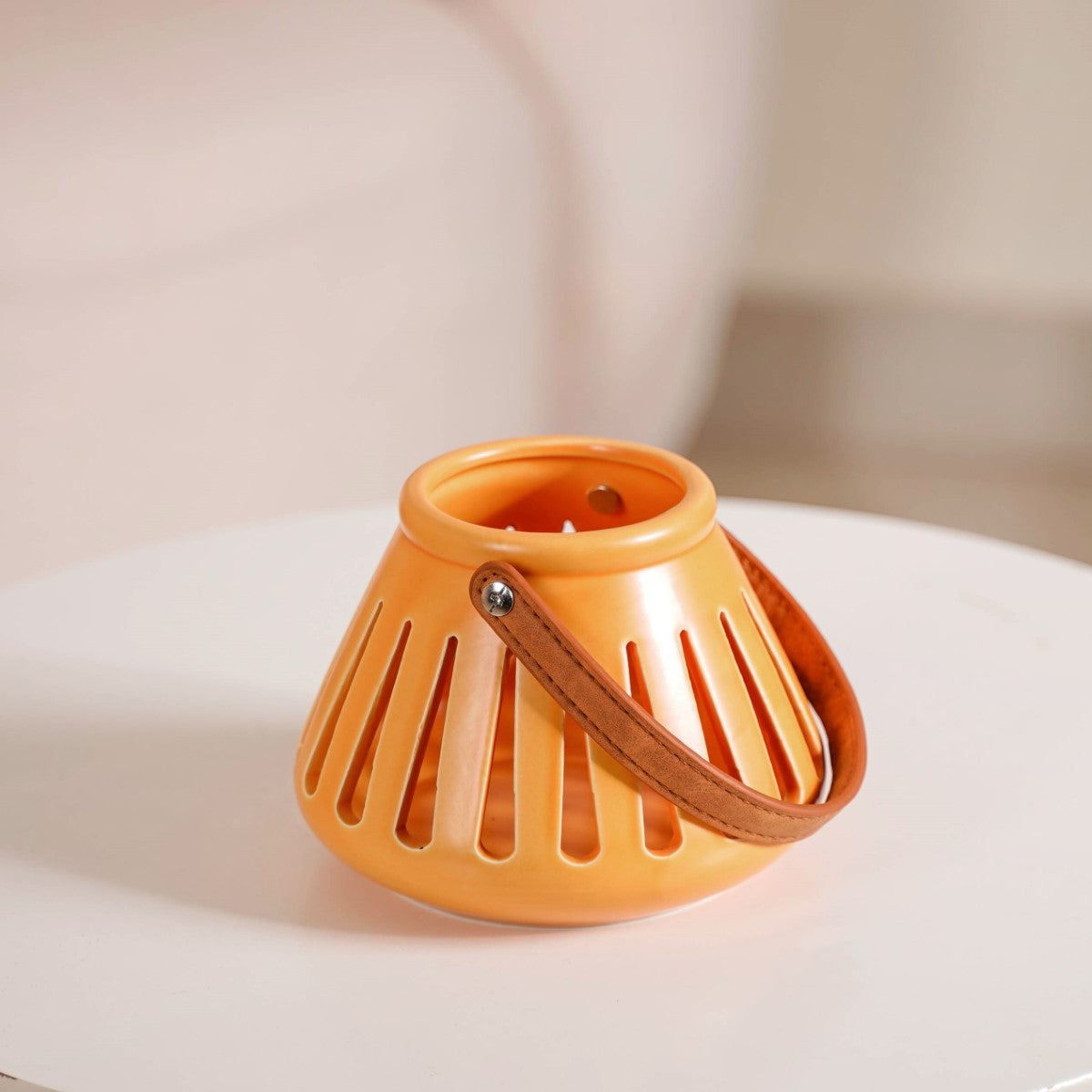 Ceramic Lantern With Handle Set of 2
