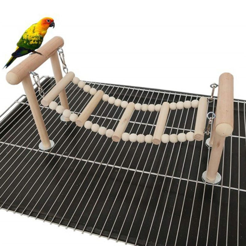 Wooden Parrot Perches Stand Toys