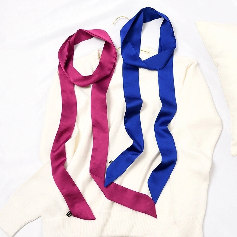 Women's Fashion Solid Color Satin Silk Scarves