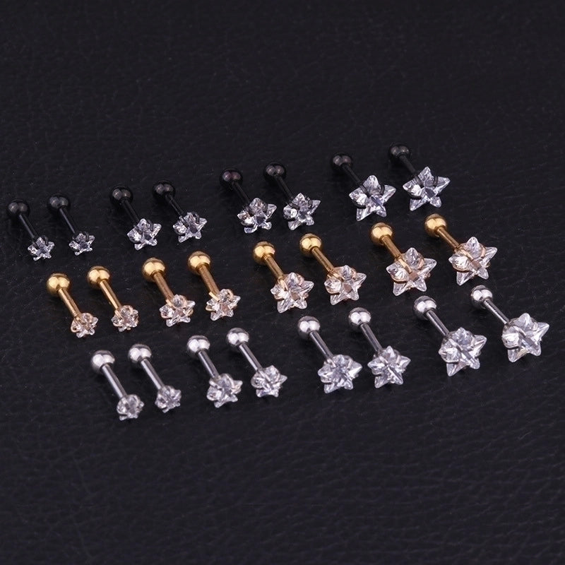 Ear Cartilage Rings & Studs Fashion Geometric 316L Stainless Steel