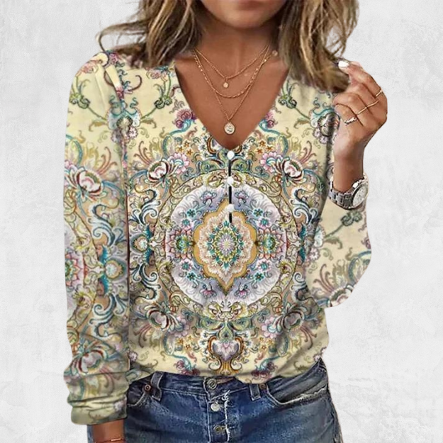 Iris | Boho Blouse with buttons