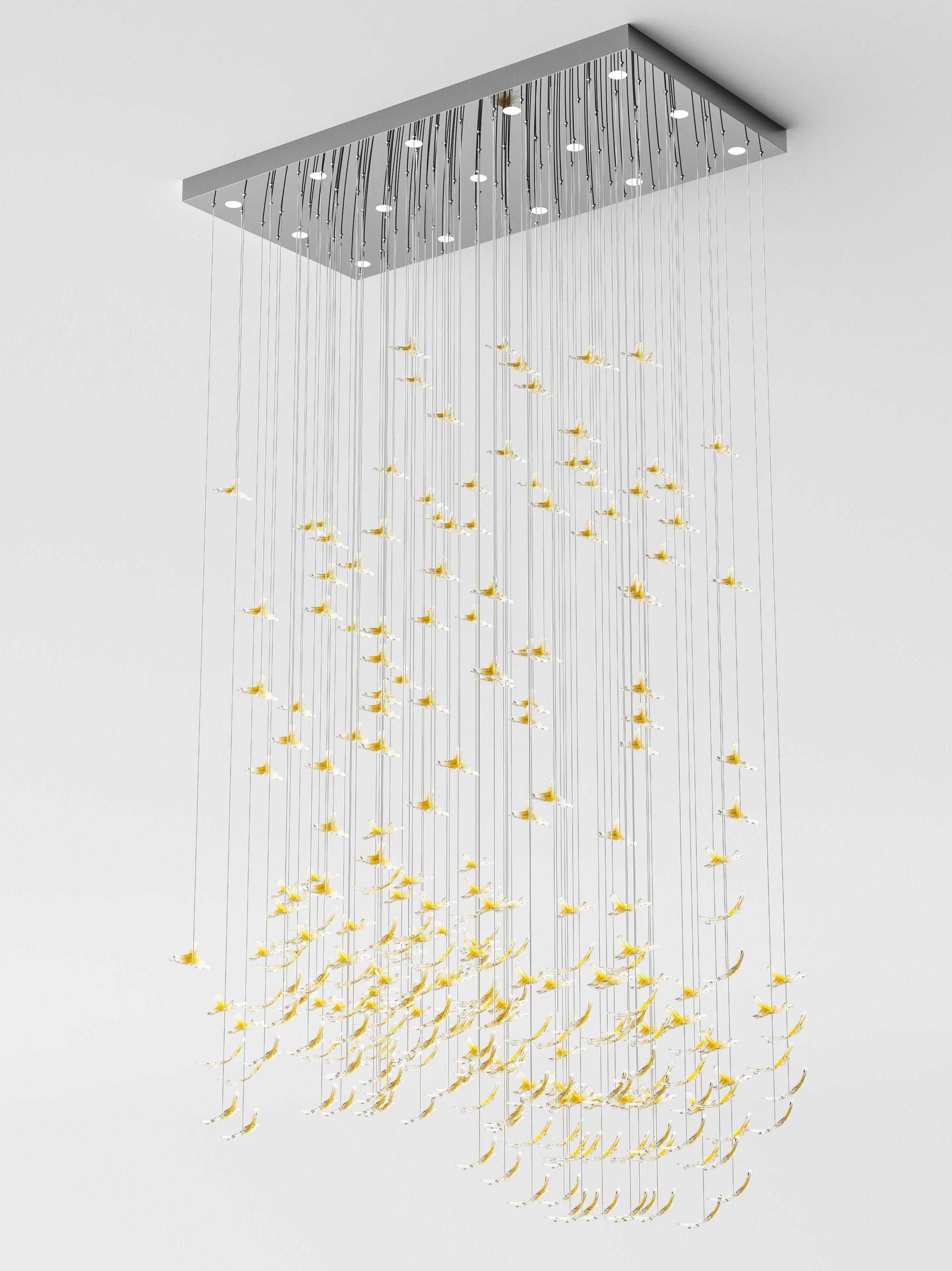 Feuille | Crystal Glass Cluster Chandelier