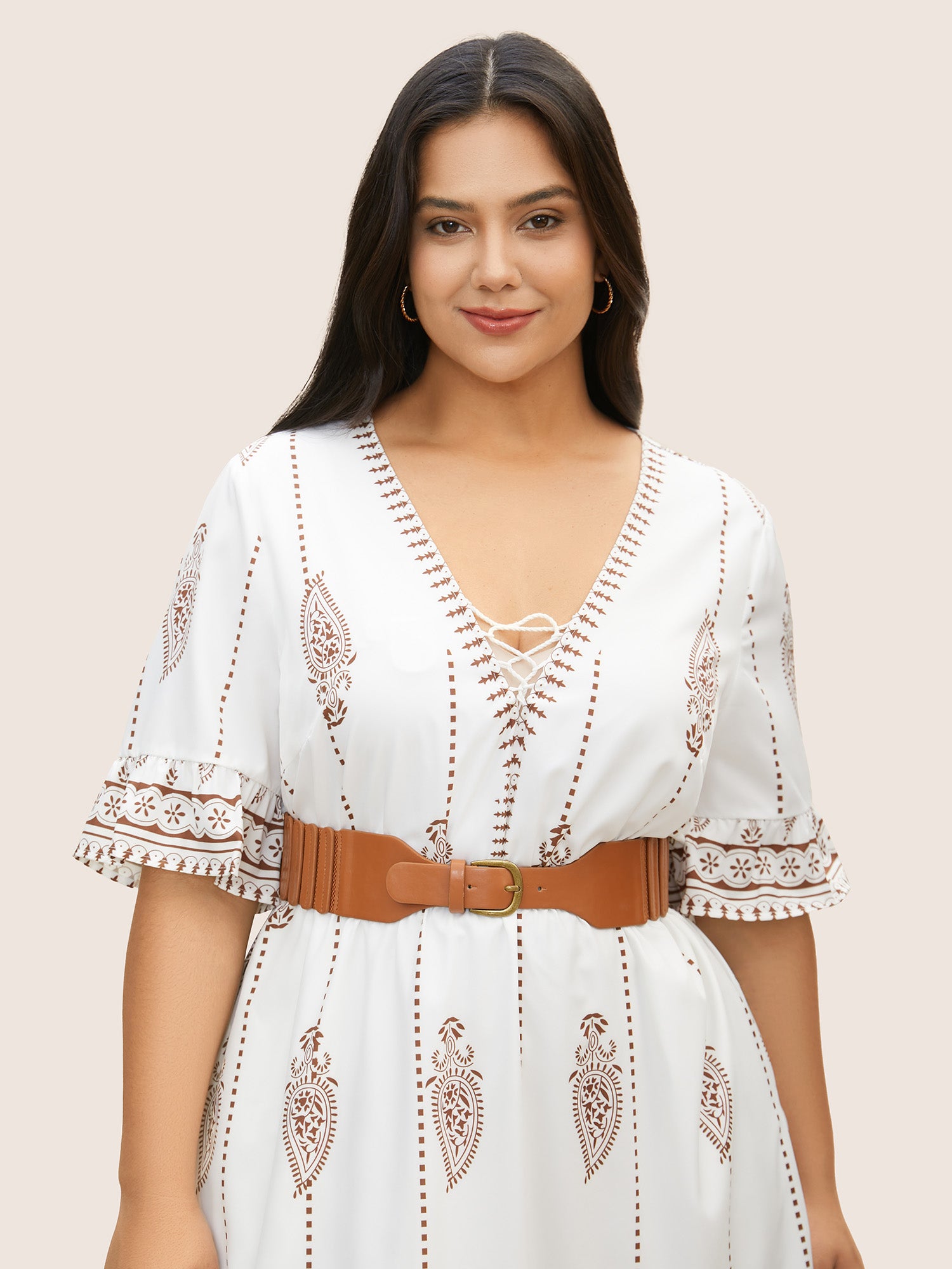 Twisted Buckle Elasticated Waist Belt