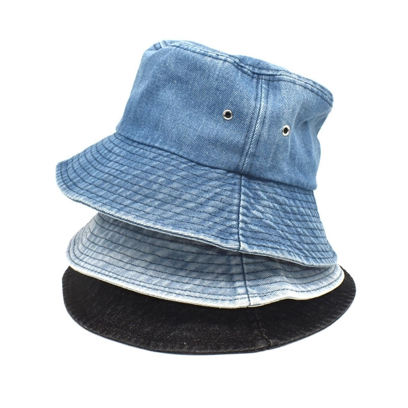 Unisex Minimalist Solid Color Wide Eaves Bucket Hat