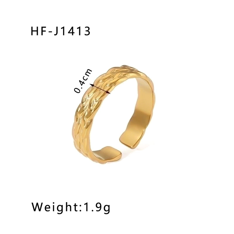 Stainless Steel 18K Gold Plated Modern Style Plating Geometric Open Rings