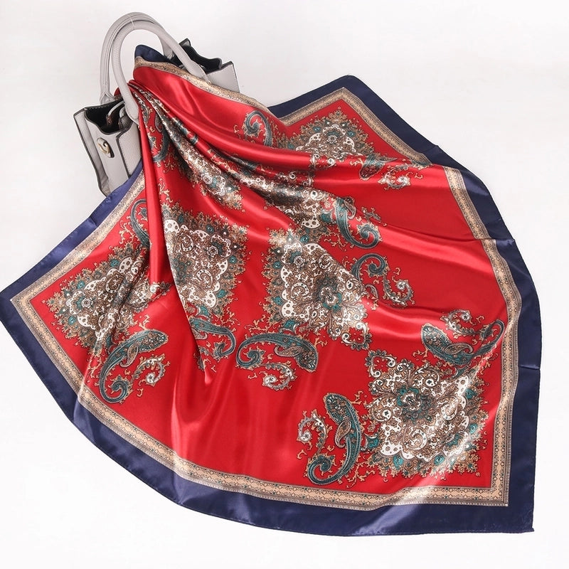 Women's Vacation Minimalist Color Block Polyester Printing And Dyeing Printing Silk Scarf