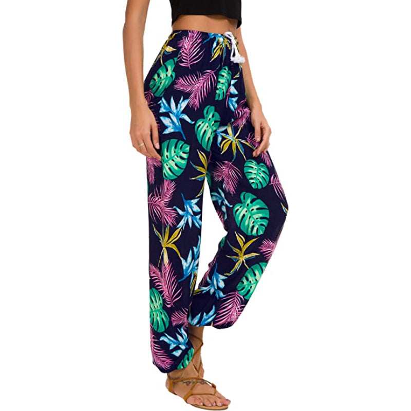 Women's Floral Print Boho Yoga Pants Harem Pants