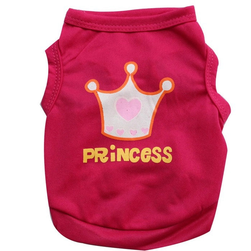 Pet Supplies Dog Clothes Pink Crown Letter Vest Teddy Clothes Spring And Summer