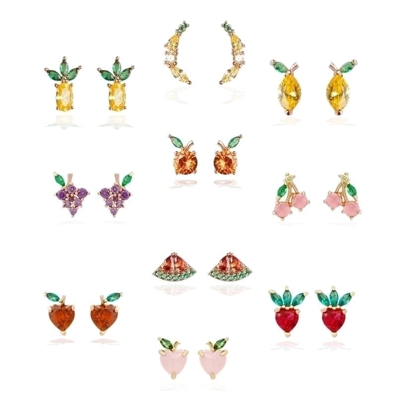 Whoesale Tropical Fruit Earrings Women's Diamond Earrings