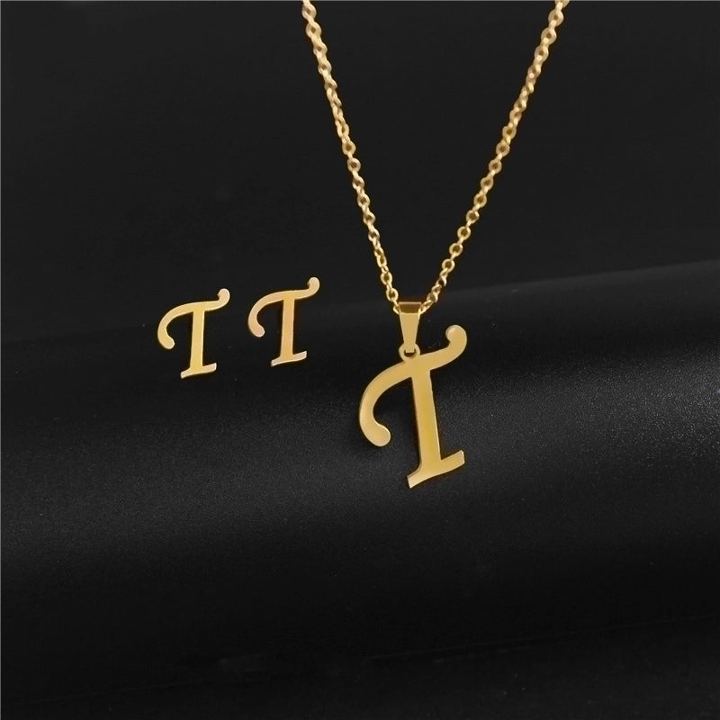 Minimalist Letter Stainless Steel Polishing No Inlaid