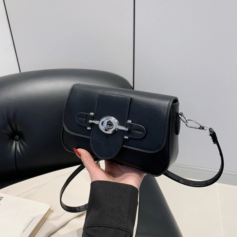 Women's Pu Leather Solid Color Streetwear Flip Cover Crossbody Bag
