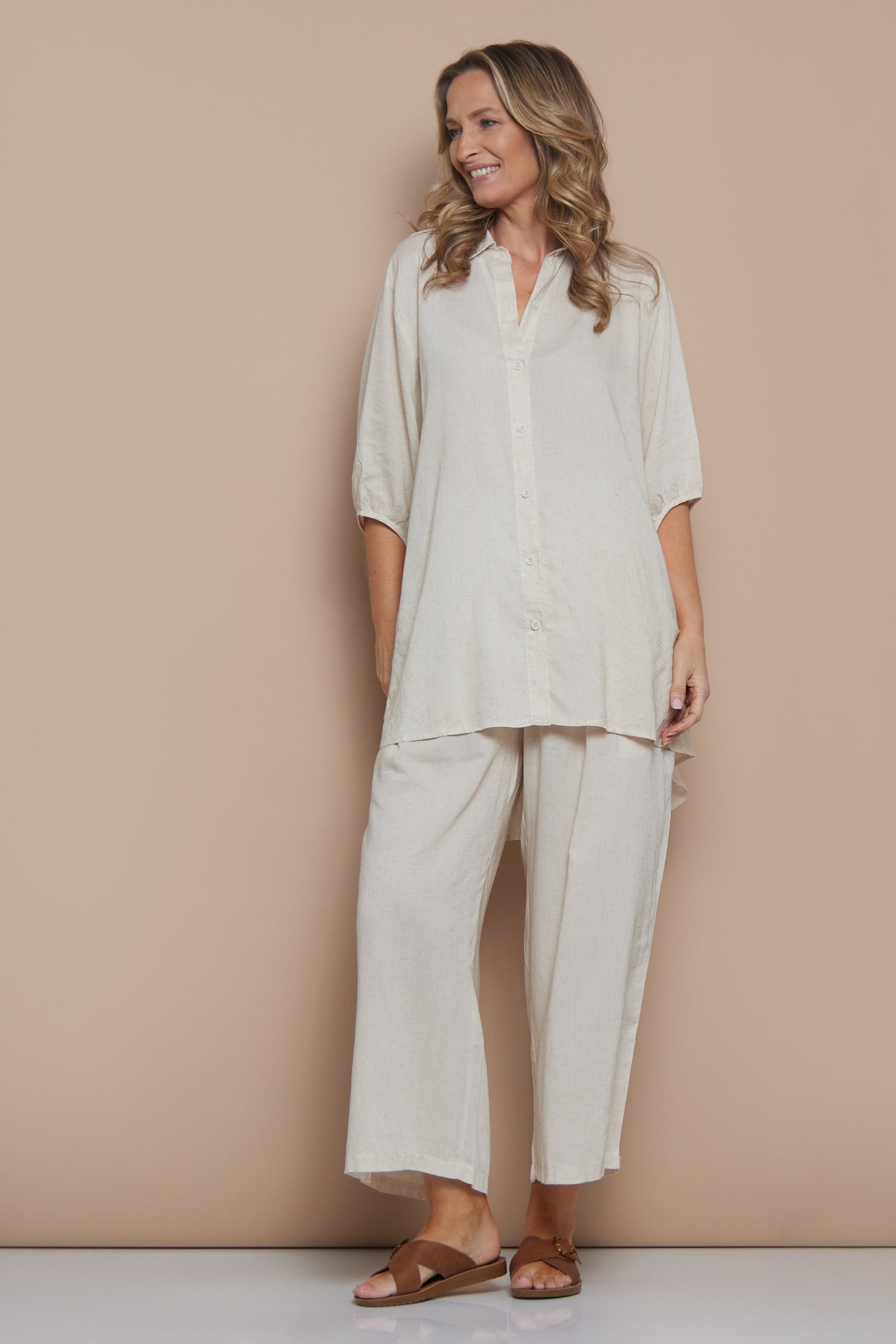 Thalia Linen Pants - Flax