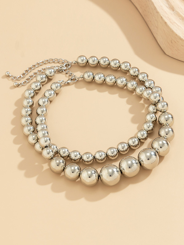Beaded Contrast Color Dainty Necklace  Accessories Two Pieces