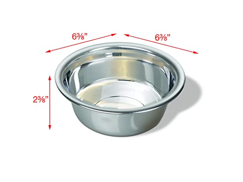 Van Ness Pets Medium Lightweight Stainless Steel Dog Bowl. 32 OZ Food And Water Dish. Natural