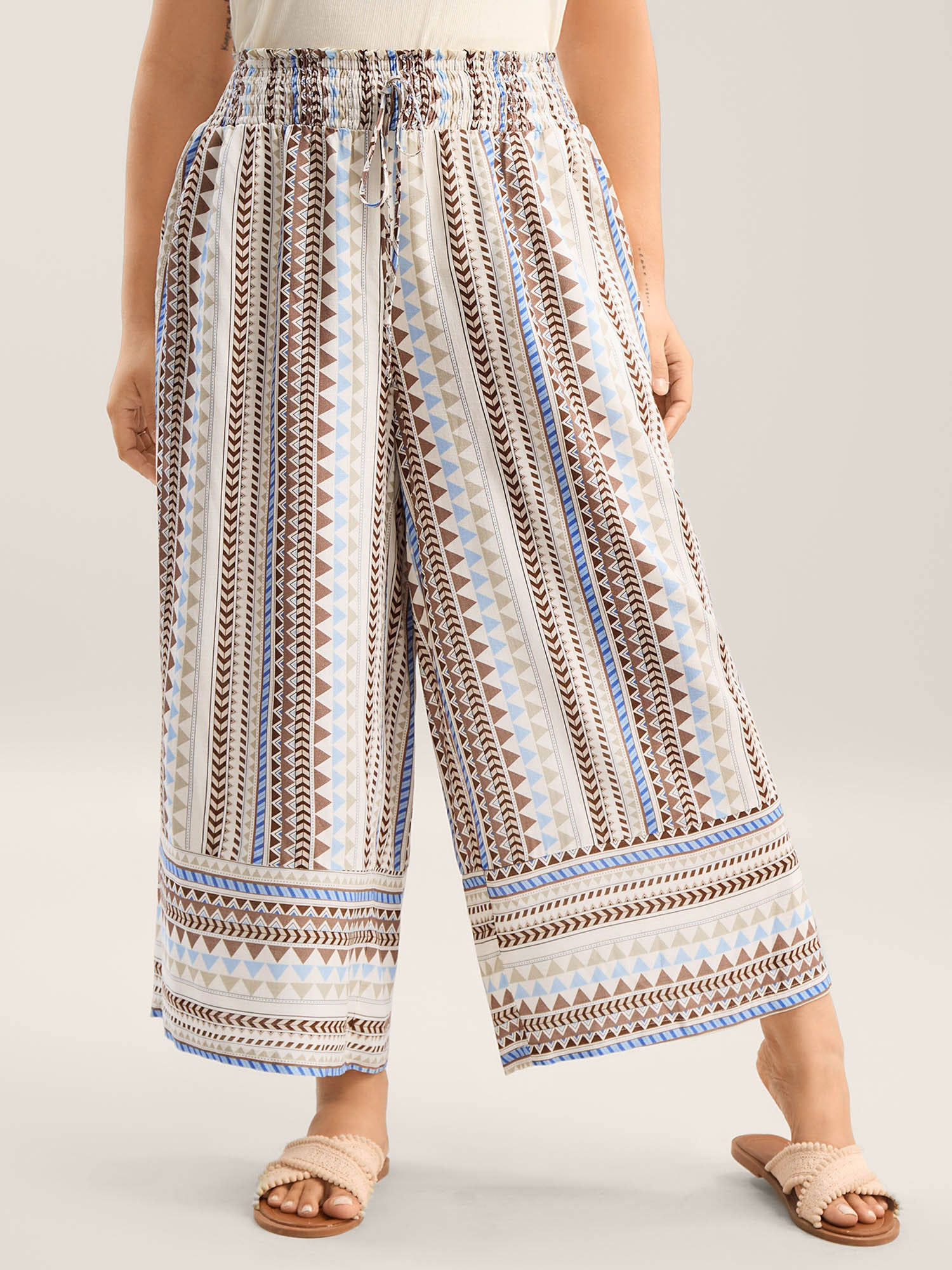 Boho Stripes Wide-Leg Pants