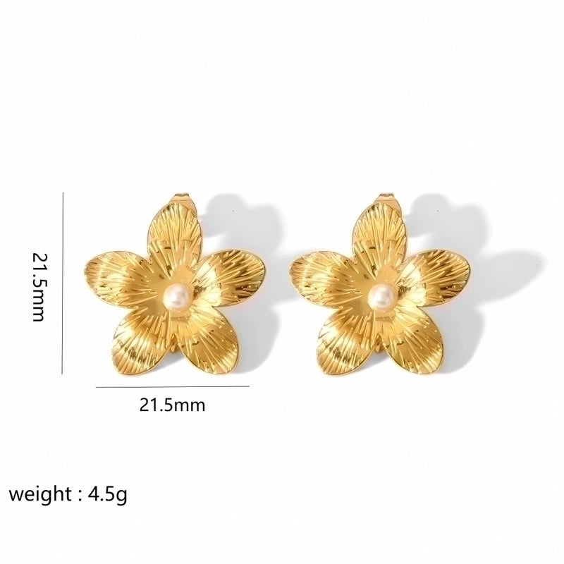 1 Pair Modern Style Flower Butterfly Ginkgo Leaf Polishing Plating 304 Stainless Steel Ear Studs