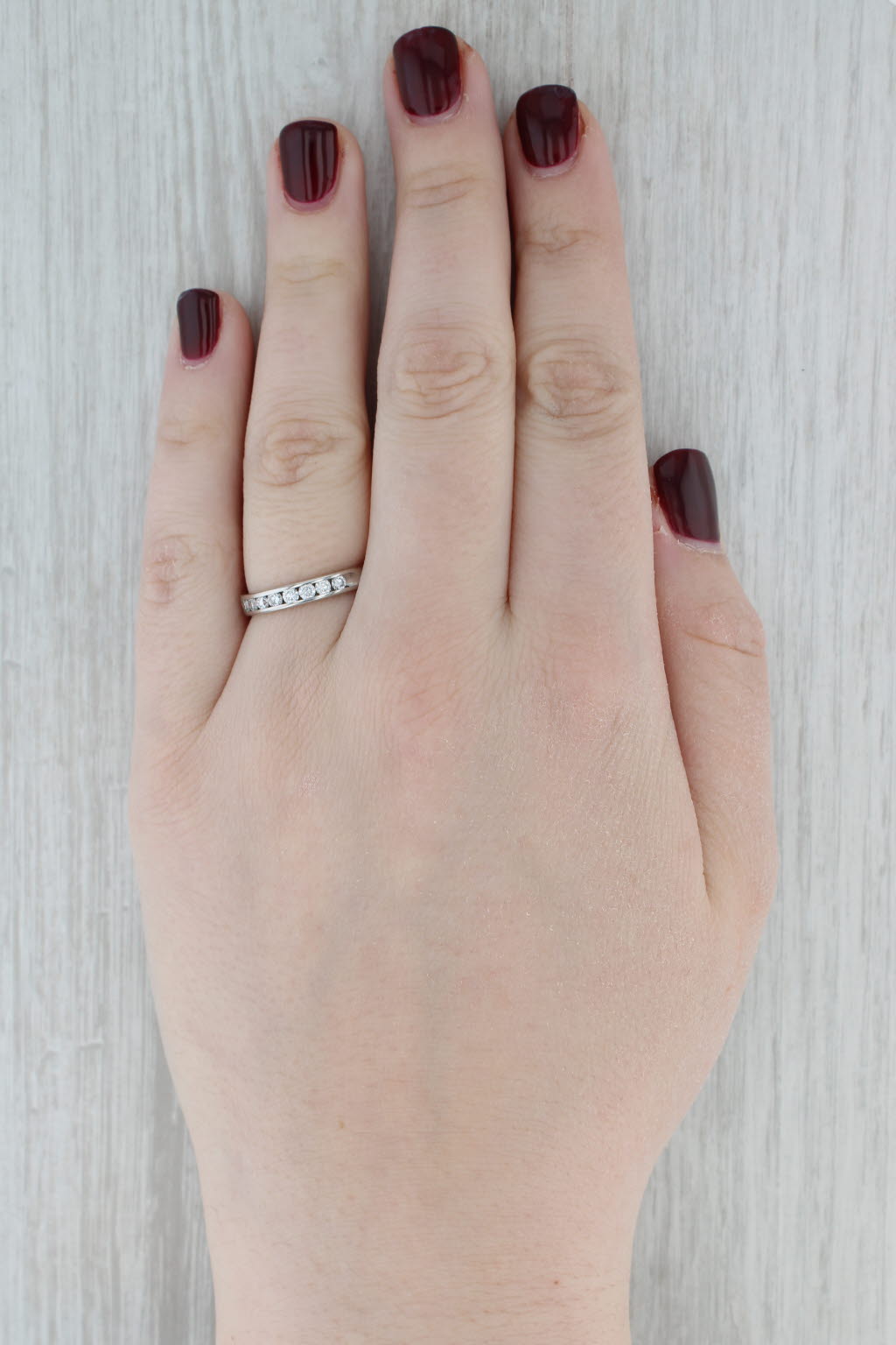 0.41ctw Diamond Wedding Band 950 Platinum Size 7.5-7.75 Stackable Ring