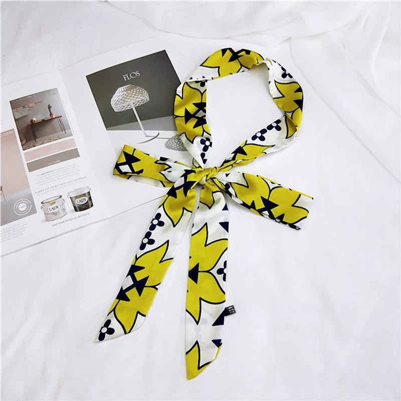 2 M New Polka Dot Special Long Edition Thin Narrow Silk Scarf Women's Spring Summer Autumn Scarf Belt Black And White Fashion