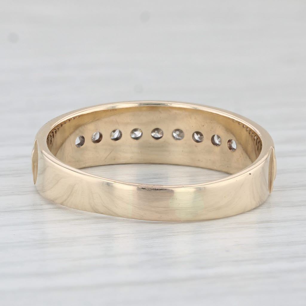 0.48ctw Diamond Men's Wedding Band 10k Yellow Gold Size 12.5 Ring