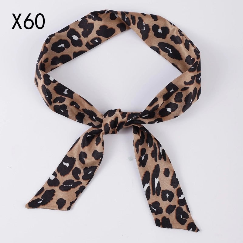 Silk Scarf Long Beveled Small Silk Scarf Double-layer Hair Belt Ribbon Decoration Tie Bag Hand Gift Box Silk Scarf
