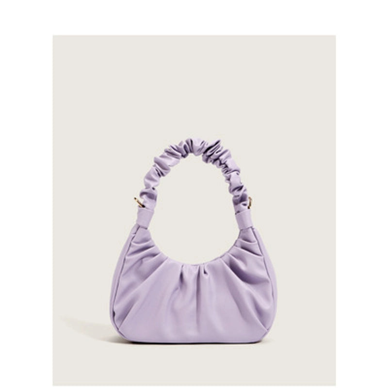 Texture Soft Leather Folds Cross-body Handbag