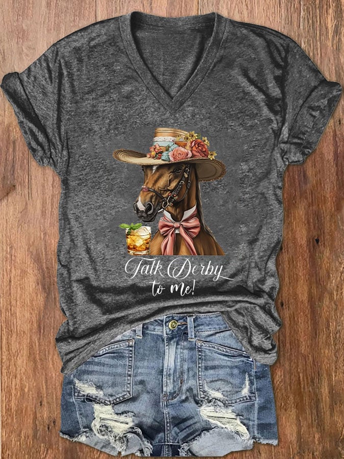 Women's Talk Derby To Me Printed T-Shirt