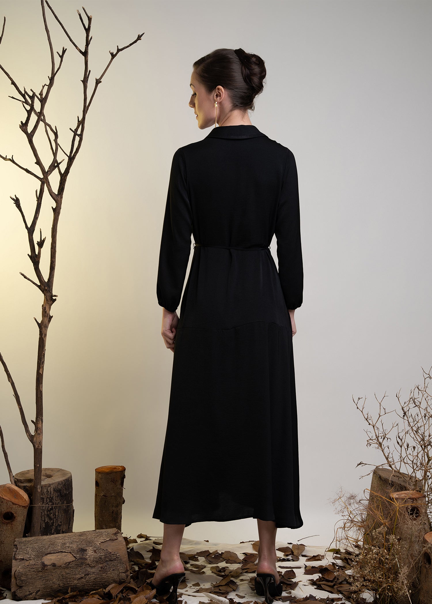 Long Sleeve Maxi Dress With Collar