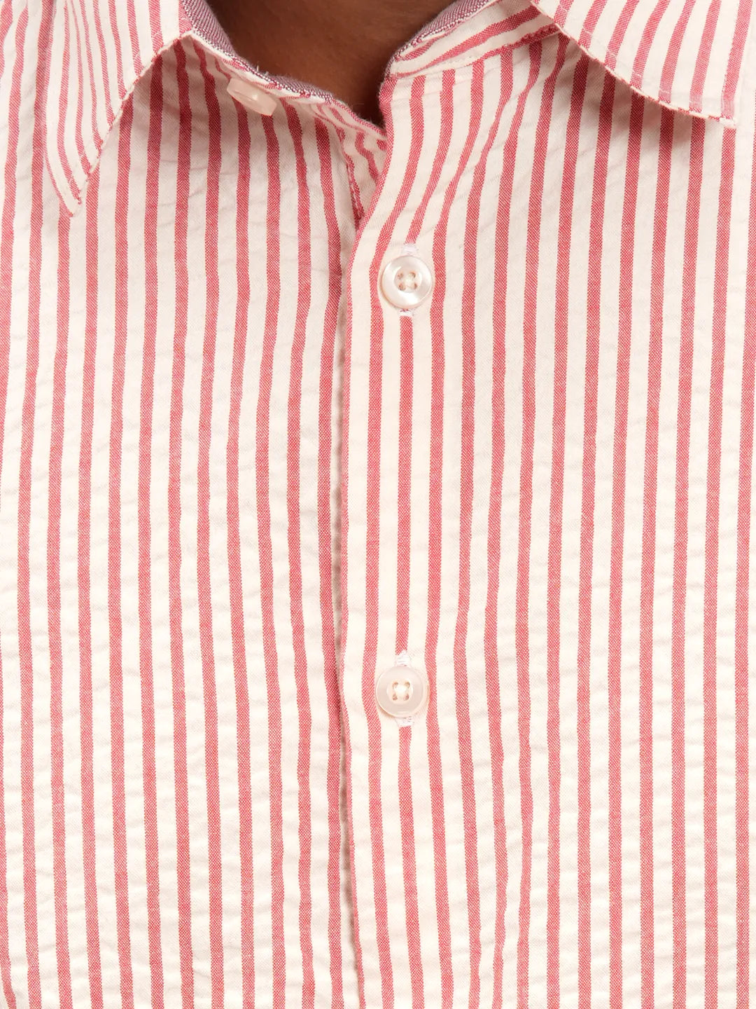 Men's Pink Stripe Full Sleeve Casual Shirt