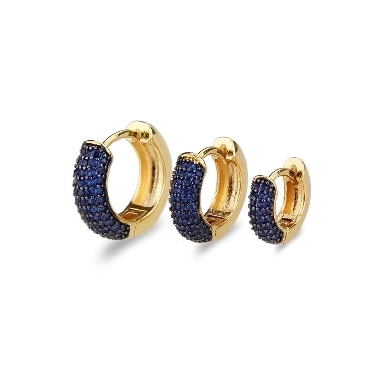 Minimalist Circle Copper Zircon 18K Gold Plated Earrings