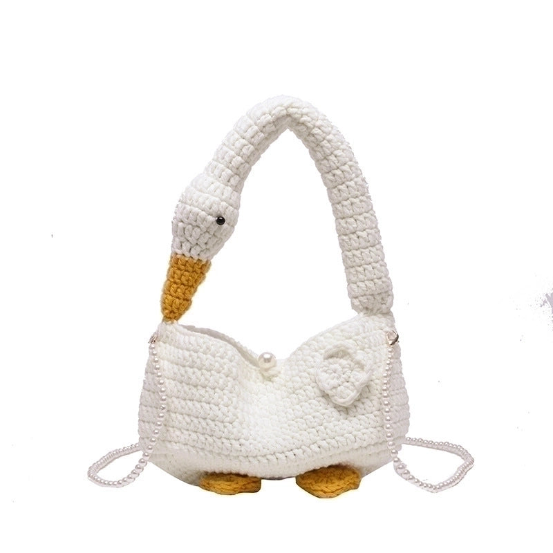Women's Plush Animal Cute Square Open Shoulder Bag