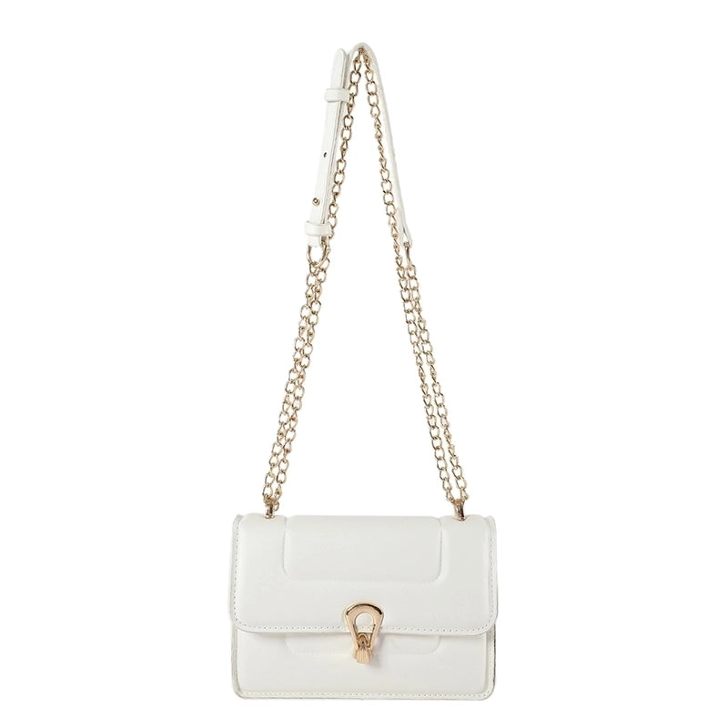 Women's Pu Leather Solid Color Classic Style Flip Cover Shoulder Bag