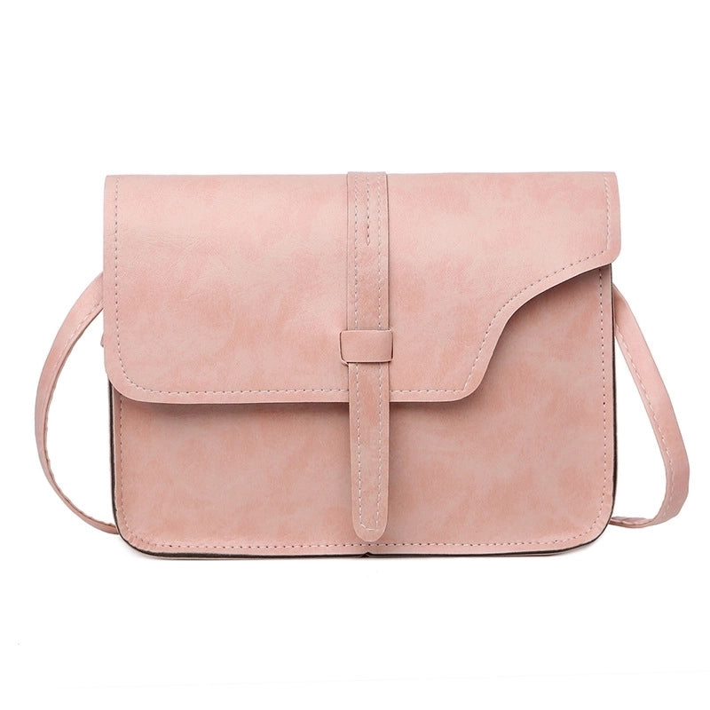 Women's Small Pu Leather Solid Color Vintage Style Square String Crossbody Bag
