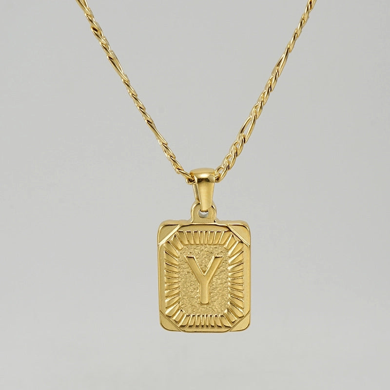Fashion Letter Titanium Steel Plating Pendant Necklace 1 Piece