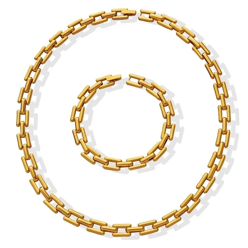 Fashion Geometric Titanium Steel Bracelets Necklace