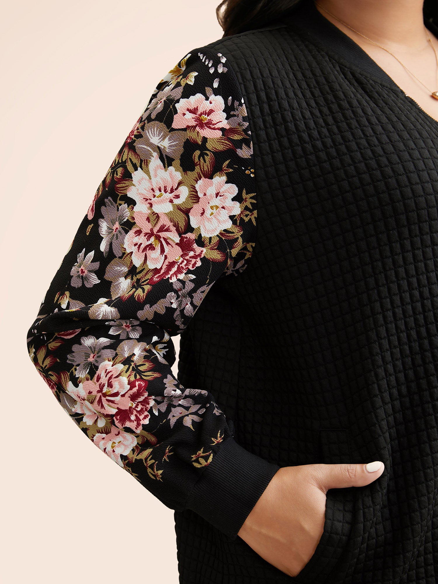 Natural Flowers Patchwork Texture Jacket