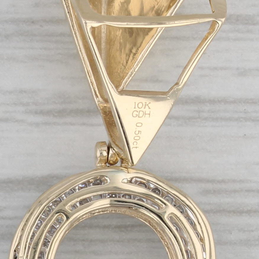 0.50ctw Diamond Ankh Cross Pendant 10k Gold Large Statement Egyptian