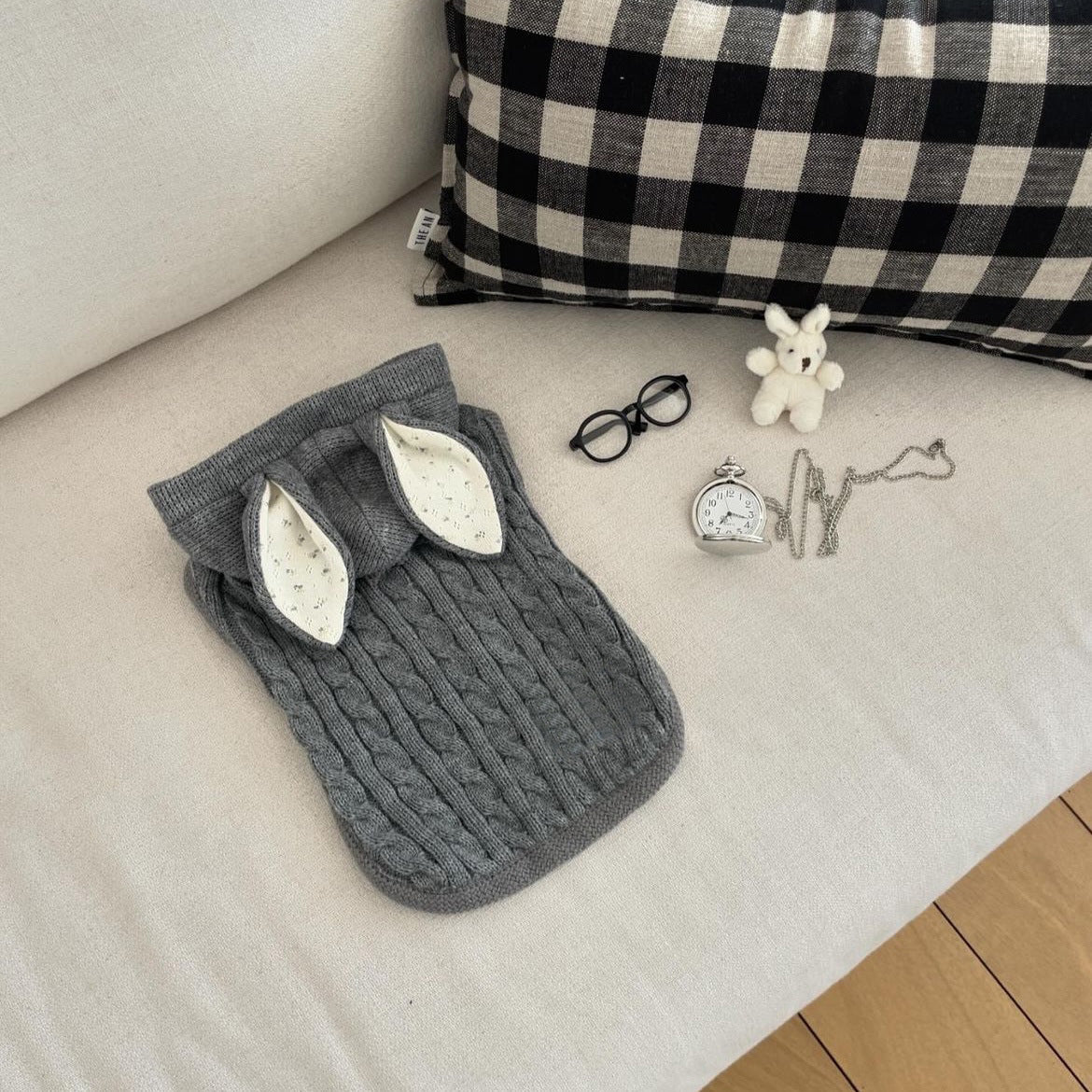 Warm Knitted Rabbit Ear Shaped Dog Cat Sweater