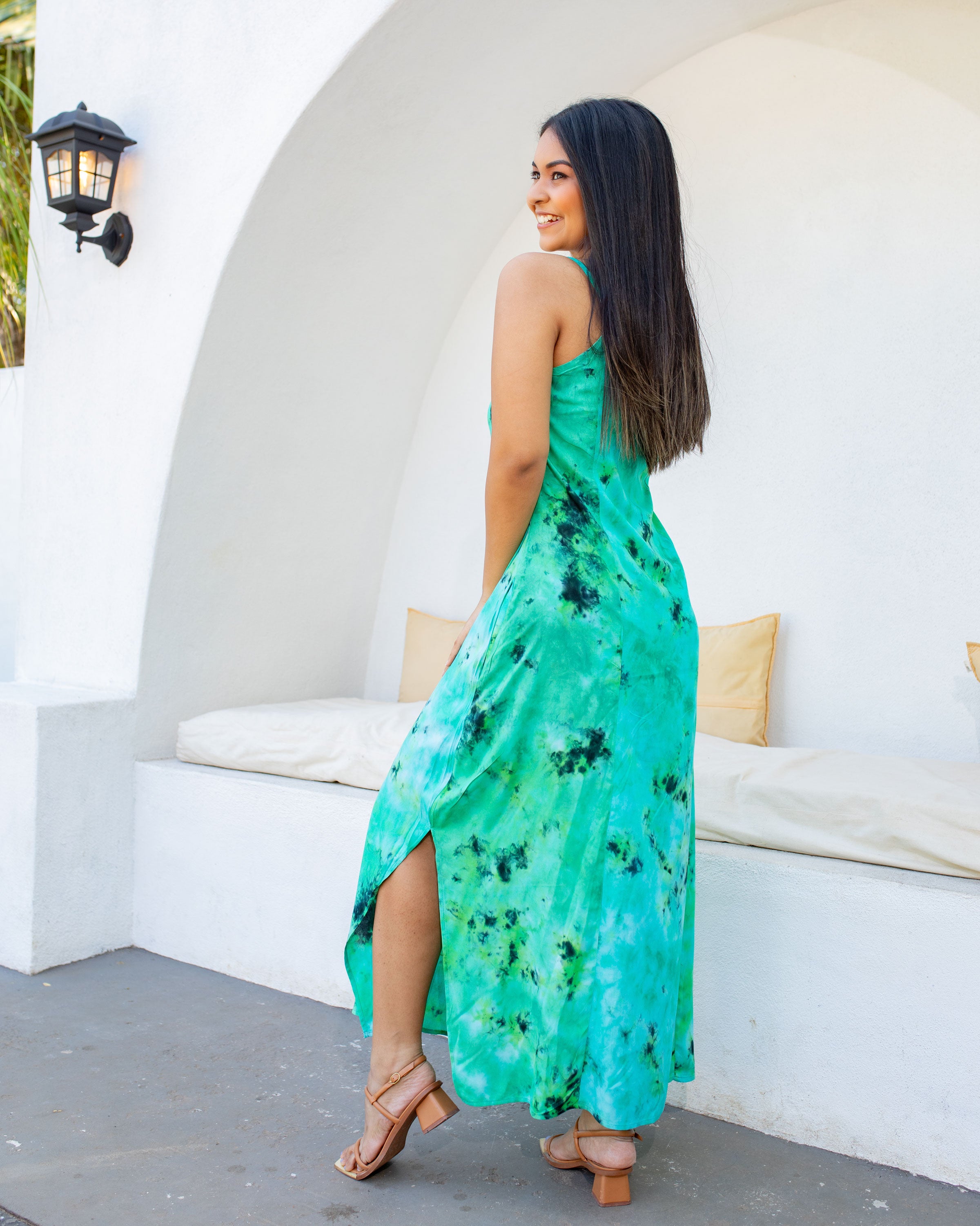 Aurora Batik Maxi Dress -Green